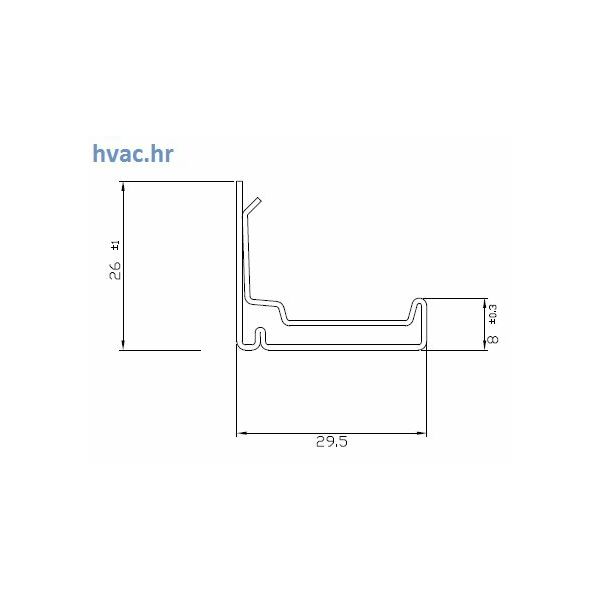  Profil SB 30 mm (prirubnica) za spajanje kvadratnih ventilacijskih kanala - 